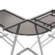 L-Shaped Computer Desk in Silver with Smoke Glass | Cymax Business