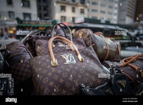 New York, USA. 16th Sep, 2023. Fake Louis Vuitton bags are sold in Manhattan. Credit: Michael ...