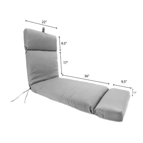 72" x 22" Blue Leaves Outdoor Chaise Lounge Cushion with Ties and Loop ...