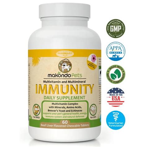 Dog Immune System Boosters. Immunity Boost Supplements For Dogs/Cats. Health Support Chewable ...