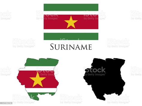 Suriname Flag And Map Illustration Vector Stock Illustration - Download ...