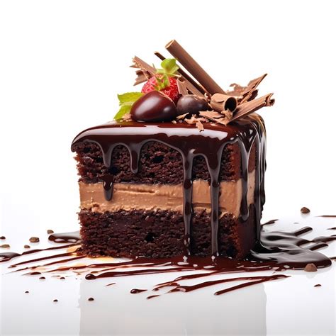 Premium AI Image | Chocolate cake white background