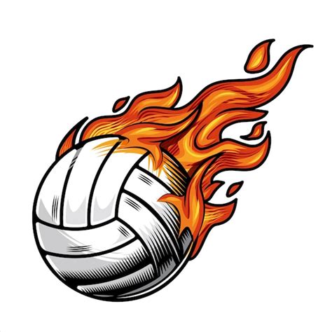 Premium Vector | Volleyball on fire Vector illustration