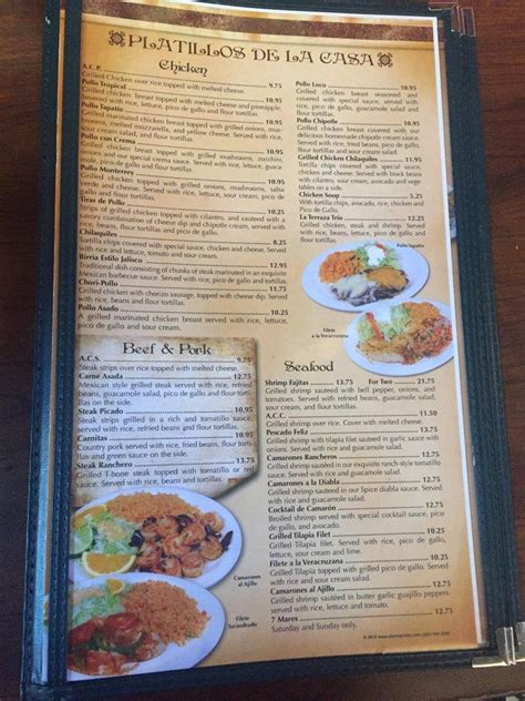 Menu at La Terraza restaurant, Goldsboro