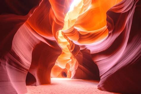 Premium AI Image | antelope canyon with sunlight shining