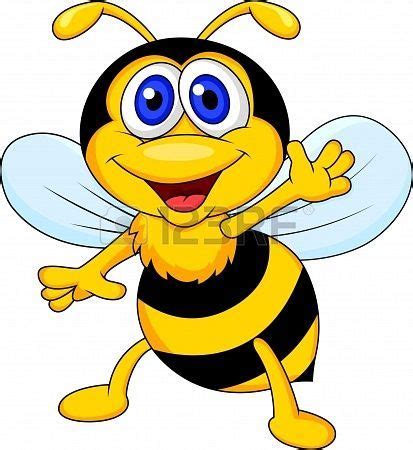 Cute bee cartoon waving Stock Photo - 18586392 | Пчелиная тематика, Рисунки пчел, Рисунки