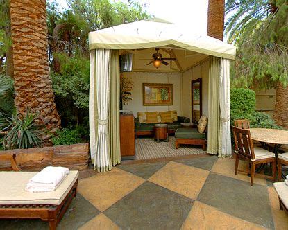 A simple cabana, for the masseuse to set up in, because @Katie tells me it isn't a proper ...