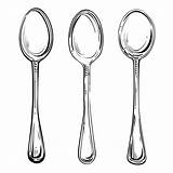 Premium Vector  Illustration Outline Of A spoon Drawing For sketch template