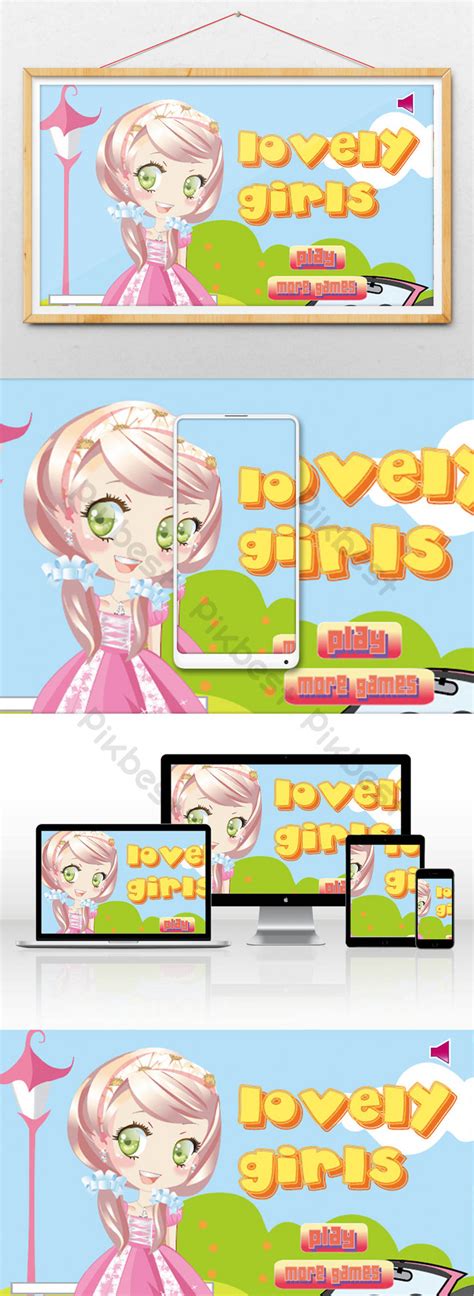 Cartoon Grid Game Scene Cute Girl Illustration Design Illustration | AI ...