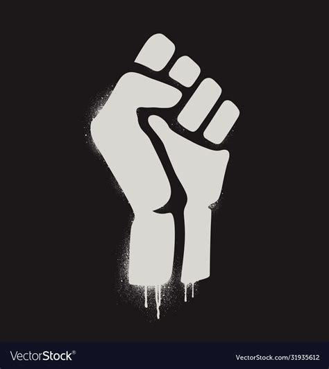 Fist raised in protest icon isolated Royalty Free Vector