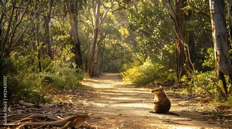 Serene Quokka Habitat: Lush Vegetation and Eucalyptus Trees in Western Australia's Rottnest ...