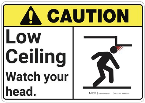 Caution: Low Ceiling Watch Your Head ANSI - Wall Sign | Creative Safety ...