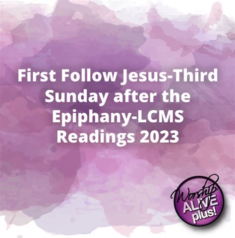 First Follow Jesus-Third Sunday after Epiphany-LCMS Readings 2023 - Worship Outlet