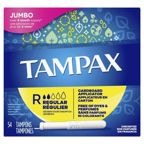 Tampax Cardboard Regular Tampons, Unscented | Walmart Canada