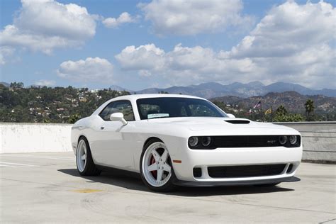 White on White Dodge Challenger SRT Wearing Forgiato Wheels with Brembo ...