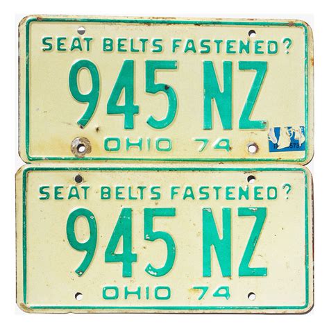 1975 Ohio Pair #945NZ | Buckeye State License Plates