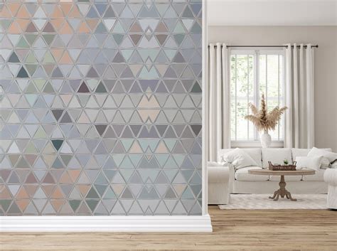 Geometric Square Design Wallpaper Wall Mural Peel and Stick - Etsy