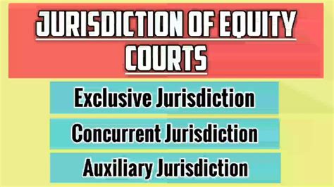 Classification of Jurisdiction of Equity Courts | Exclusive , Concurrent and Auxiliary ...