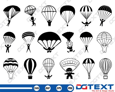 Parachute SVG, Parachute Vector, Silhouette, Cricut File, Clipart, Cuttable Design, Png, Dxf Eps ...