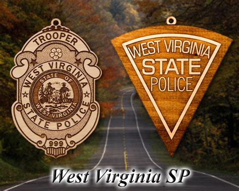 Personalized Wooden WV State Police Badge Christmas Ornament