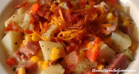 HAM CORN CHOWDER - The Southern Lady Cooks