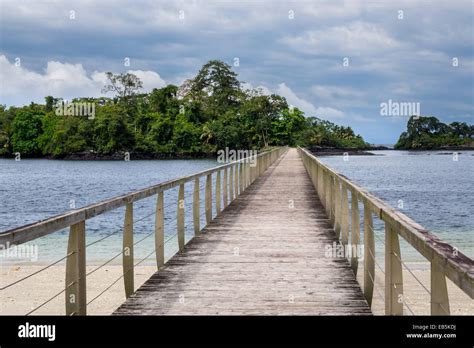 Ecological island in the sea in Sipopo near the capital city of Malabo ...