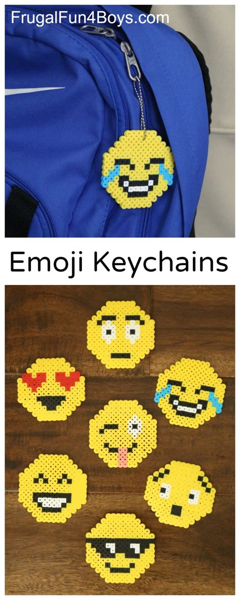 Emoji Perler Bead Keychains - Frugal Fun For Boys and Girls