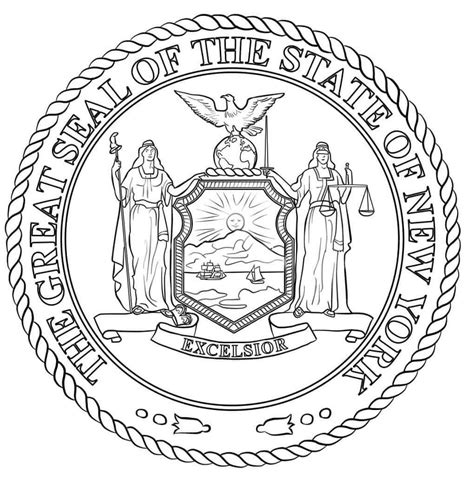 New York State Seal coloring page - Download, Print or Color Online for ...