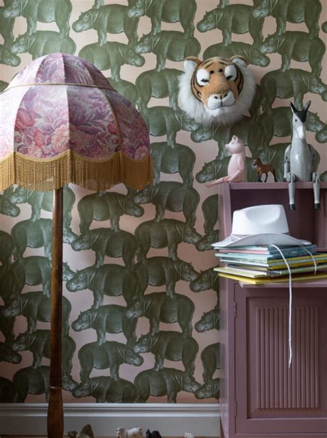 Hippo Wallpaper • Whimsical Walls