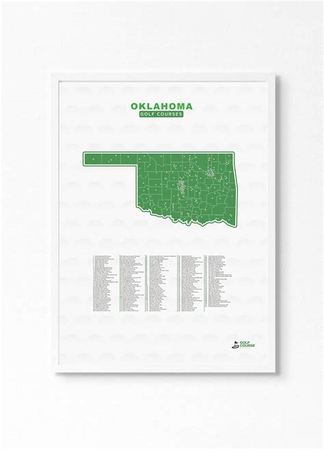 Best Oklahoma Golf Course Map | Special Gift - Golf Course Prints