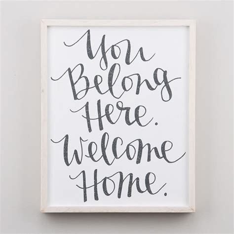 Glory Haus | You Belong Here Framed Board | Welcome home signs, Welcome home quotes, Welcome ...