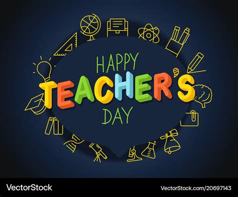 Happy teachers day Royalty Free Vector Image - VectorStock