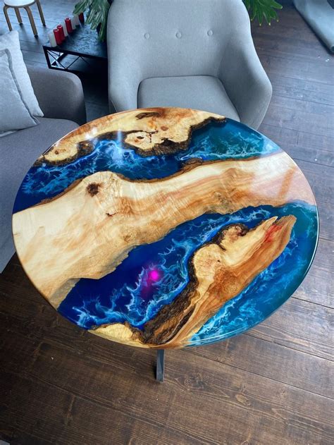 Custom Round Dining Table Epoxy River, Coffee Table Top, Epoxy Resin ...
