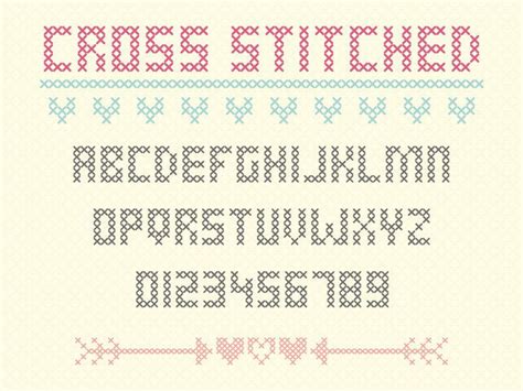 Feels like home. Cross Stitched Font - A free crafty cross stitch font by Kassy https://dribbble ...