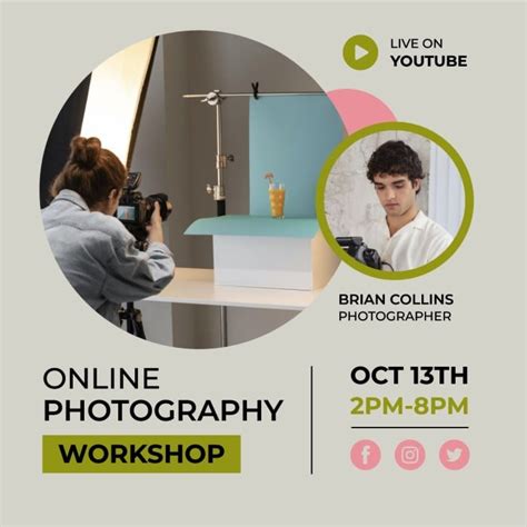 Free Photography Online Workshop Facebook Post template