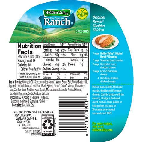 ranch ingredients hidden valley