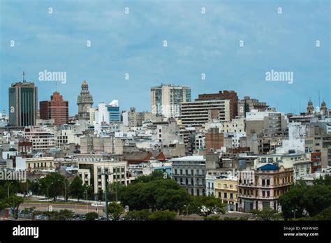 Panorama of the Montevideo Skyline. Montevideo is the capital and the ...