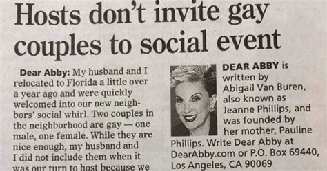 Homophobic Couple Ask "Dear Abby" For Advice On Gay Neighbors, Get A Lesson On Bigotry Instead ...