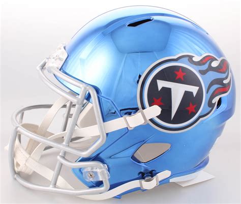 Eddie George Signed Tennessee Titans Custom Blue Chrome Full-Size Speed ...