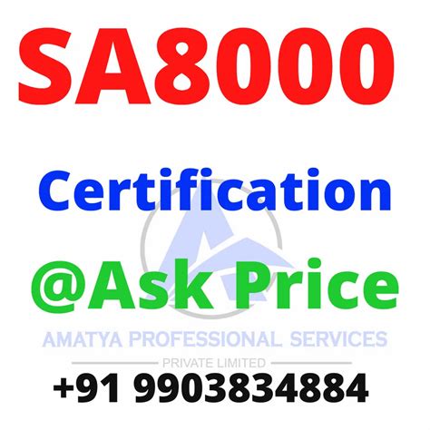 Sa 8000 Audit at Rs 5000/certificate in Kolkata | ID: 24327945930