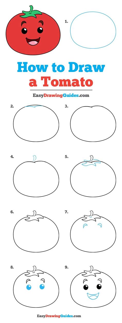 How to Draw a Tomato - Really Easy Drawing Tutorial