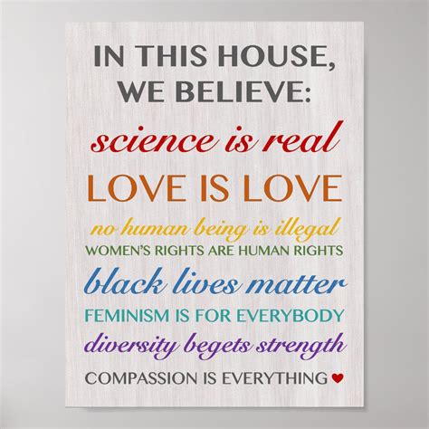 In This House We Believe Poster | Zazzle