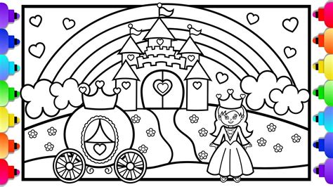 Princess In A Castle Coloring Pages