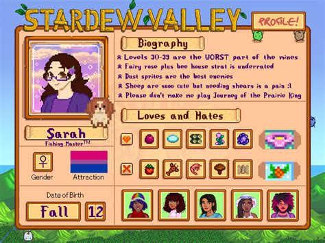 Stardew Valley profile! Links to resources in comments : r/StardewValley