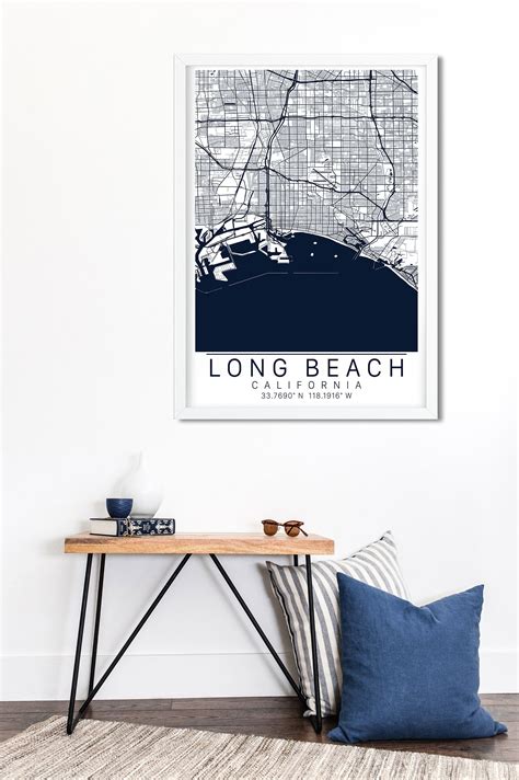 Long Island Map Art City Art Map of Long Island New York | Etsy