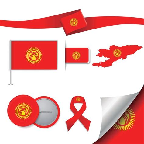 Kyrgyzstan Flag with elements 2611970 Vector Art at Vecteezy