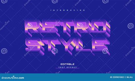 3D and Colorful Retro Text Style Effect Stock Vector - Illustration of ...