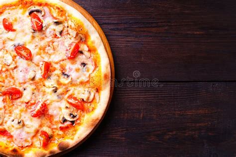 Italian Pizza, Food Background with Free Space Stock Image - Image of ...