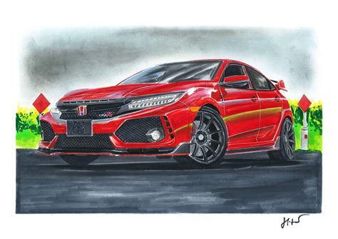 My sketch of Honda Civic Type-R : r/Honda