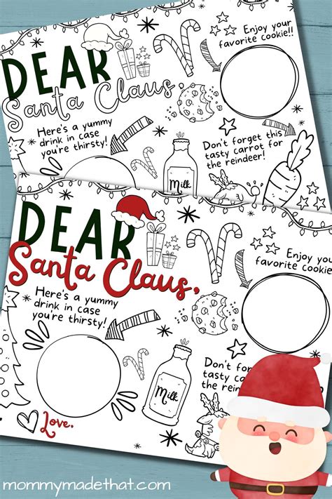 Santa Placemat (Free Printable Milk and Cookies mat!)